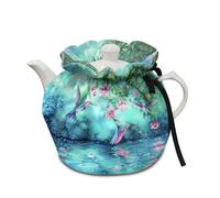 Poceacles Hummingbird Floral Print Tea Cosy Decorations for Kitchen Dining Table Top, Tea Pot Dust Cover Dust-Proof Heat Resistance Tea Kettle Protective Cover for Teapots