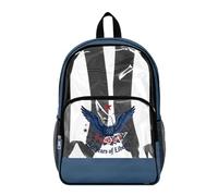 Poceacles Kids See Through Backpack Clear Transparent Bag School Bookbag Stylish Daypack PVC Rucksacks for Elementary Middle High School, Eagle Rose Blue America 250th Anniversary Print