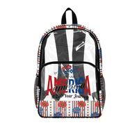 Poceacles Kids Teens Clear Backpack for Patriotic Transparent Bookbag See Through Daypack Heavy Duty PVC Schoolbag School Accessory for Boys Girls Teens, 1776-2026 America Floral Print