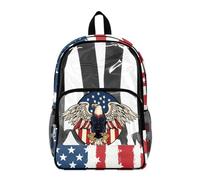 Poceacles Kids Transparent Backpack America 250th Anniversary Theme Clear Bookbag See Through School Bag PVC 2026 Trendy Backpacks for Preschool Elementary Students, American Flag Eagle