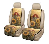 Poceacles Quilted Car Seat Protectors Cardinal Bird Sunflower