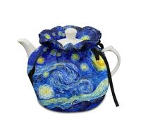 Poceacles Starry Night Print Teapot Dust Cover Tea Cosy for Teapots Decorations for Kitchen Home Table Top Tea Kettle Cover Insulation Tea Pot Cover for Hotel Tea Party