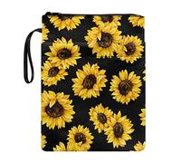 Poceacles Sunflower Print Book Sleeve, Book Covers for Paperbacks Book Protector Hardcover Book Sleeves with Zipper, Carrier Book Sox for Book Lovers