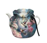 Poceacles Tea Cosy Tea Pot Dust Cover Insulated Kettle Protective Cover for Teapots Keep Warm Teapot Cozy Cover for Home Kitchen Tea Party Decorations, Hummingbird Peony Floral