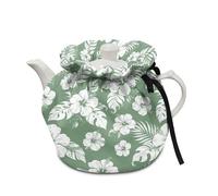 Poceacles Teapot Cozy Kettle Cover Insulated Cosy Tea Pot Cover Washable Pot Warmer Decorative Accessories for Kitchen Table, Hawaii Hibiscus Flower Pattern Green