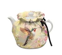 Poceacles Teapot Dust Cover Tea Cosy for Teapots Decorative Tea Kettle Cover with Insulation Pad Keep Breakfast Warm for Kitchen Home Table Top, Hummingbird Spring Floral