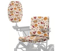 Poceacles Universal Mobility Scooter Seat Cover for Seniors Elderly Wheelchair Seat Protector Washable Non-Slip Power Chair Cover with Adjustable Buckle, 35"x18", Cardinal Fall Leaf Pumpkin