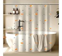 pocenla EVA Clear Shower Curtain or Liner,Transparent Heavy Duty Clear Design Shower Liner with Geometric 3D Fish,Waterproof Shower Curtains for Bathroom with 3 Weighted Magnets 72 x 72 inches
