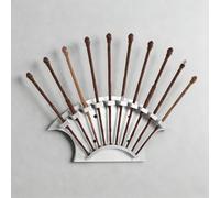 poceton Wand Display Wall Mount, Wand Holder for Collecting and Displaying Wands, Holds up to 10 Wands, Unique 3D Printed Display Stand Gift for Wand Lovers (silver)