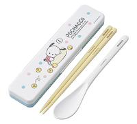 Pochacco Utensil Set - Includes Reusable Fork, Spoon, Chopsticks and Carrying Case - Authentic Japanese Design - Durable, Dishwasher Safe - Relax