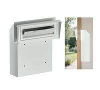 Pochar Door Drop Box for Mail, Rent, Deposit, and Night Key - Door Mount Locking Mailbox with Rear Access Through The Door (10.5'' x 2.25'' Mail Slot) (12'' x 4.25'' x 15'' (Rainproof), Light Gray)
