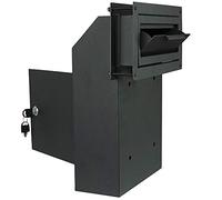 Pochar Door Drop Box for Mail, Rent, Deposit, and Night Key - Through The Door Locking Steel Mailbox with Rear Access (Black)