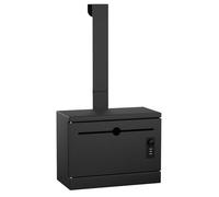 Pochar Over-the-Door Steel Specimen Container - Payment, Key, Night Drop Box - 6.5'' Height Adjustable, Removable Hinge for Wall Mount (Black)