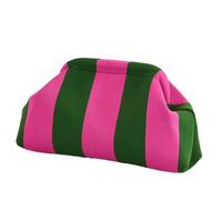 Pochette De Plage Femme - Sac À Main Color Block | Pochette Décontractée En Crochet Tissé Avec Fermeture Verrouillable |, Green Powder, Refer to description