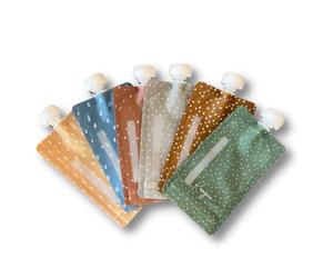 Pochettes alimentaires réutilisables pour bébé - Gourde à presser rechargeables - Contenant de rangement pour aliments pour tout-petits et enfants - Compte de pommes, smoothies, yaourt et purée