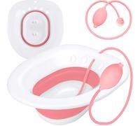 Pochik Sitz Bath for Toilet Seat, Sitz Bath, Perineal Soaking, Sitz Baths for Hemorrhoids, Tub for Soak, Collapsible, Flusher Hose, Wider Seating Area, Deeper Bowl, Yoni Steam Seat
