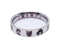 pochikiki- Anime Attack AOT On Titan Ring Eren Jaeger Levi Ackerman Ring Anime Peripheral Cosplay Attack AOT On Titan Merch