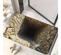 pochikiki-brand Optical Illusions Funny Vortex Carpet Indoor Outdoor Entrance Welcome Doormat Area Rug Bottomless Ground Crack Illusion Creative Personalization Rug