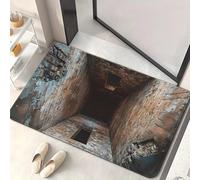 pochikiki-brand Optical Illusions Funny Vortex Carpet Indoor Outdoor Entrance Welcome Doormat Area Rug Bottomless Ground Crack Illusion Creative Personalization Rug