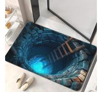 pochikiki-brand Optical Illusions Funny Vortex Carpet Indoor Outdoor Entrance Welcome Doormat Area Rug Bottomless Ground Crack Illusion Creative Personalization Rug