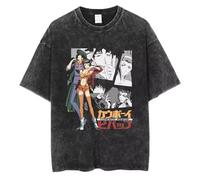pochikiki- Cowboy Anime Bebop T-Shirt Spike Spiegel Graphics T Shirt Men Cotton Short Sleeve Unisex Vintage Washed T-Shirts