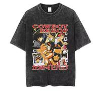 pochikiki- Cowboy Anime Bebop T-Shirt Spike Spiegel Graphics T Shirt Men Cotton Short Sleeve Unisex Vintage Washed T-Shirts