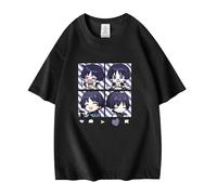 pochikiki- GS Impact T-Shirt Game Genshin Top Wanderer Scaramouche Short-Sleeve Fashionable Trendy Printed T-Shirt