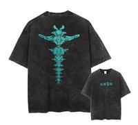 pochikiki- Kaiju Anime No 8 T-Shirt Men Hip Hop Streetwear Hibino Kafka Tshirt Washed Black Vintage T-Shirt