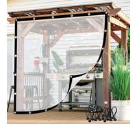 POCHY Clear Tarp Waterproof, Outdoor Pergola Curtains Side Panels, Cold Weather Resistan, for Greenhouse Balcony Garden Patio (Color : Clear, Size : 6'x7'(1.8x2m))