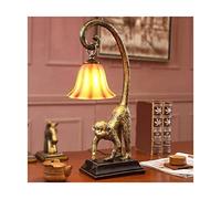 POCHY Fashion Table Lamp Table Lamp American Style Resin Engraved Monkey Bedside Lamp Modern Glass Shade Desk Lamp Illumination Nightstand Lamp Simple elegant