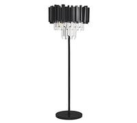 POCHY Luxury Floor Lamp Floor Lamp Black Crystal Lampshade Standing Lamps Marble Base Floor Light for Living Room Hotel Standing Tall Lighting Easy use