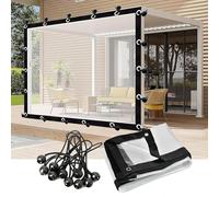 POCHY Waterproof Side Panels for Pergola, Outdoor Clear Plastic Curtains with Eyelets 0.14mm Garden Gazebos Curtain PVC Plastic Partition Screen(20'x8'/6x2.5m)