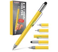 POCIONE Multi-tool Pen - 6 in 1 Cool Gadget for Men & Women - Yellow Aluminum with Phillips Screwdriver & Stylus - Perfect for Construction, Woodworking, Engineering & More