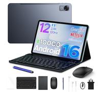 POCKAM P12 2026 Newest Android 16 Tablets, 120Hz 2.4K Android Tablet 12 Inch, Octa-Core Gaming Tablet with 48GB+128GB/2TB,10000mAh, Gemini AI, 13MP+8MP, Widevine L1, Tablet PC with Keyboard &Pen, Gray