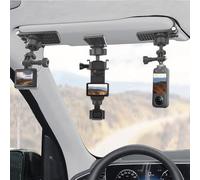Pocket 3 Car Mount, 360° Adjustable Car Sun Visor Mount Compatible with Insta360 X5 X4 X3, GoPro Hero 13 12 11 10 9 8 7 6 5 Black, DJI Osmo Pocket 3 Action 5 pro/4/3, AKASO and More Action Cameras