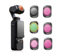 Pocket 3 Filters Set, 6 Pack-MCUV CPL ND8 ND16 ND32 ND64 Magnetic Lens Filter for DJI Osmo Pocket 3 Creator Combo Camera Accessories, Multi Coated HD Optical Glass Camera CPL Polarizing Lens Filter