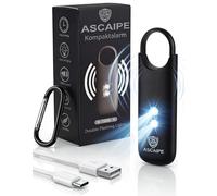 Pocket Alarm for on the Go with Real 130 dB Panic Siren & SOS LED Light, Panic-Proof Pull Tab as Trigger, Companion for Women, Children and Seniors, Compact Alarm Easy to Use (Black)