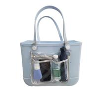 Pocket Alarm Pack a Transparent Inner Pocket with 2 Insertion Hooks as Divider for Cosmetic Makeup Organiser when Travelling Women's Stretch Trousers with Pockets, gray, One Size