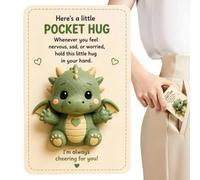 Pocket Animal Hug Inspirational Small Ghost Comforting Support Keepsake | Ghost Pocket Greeting Hug Cards for Men Women Kids Home Office Travel New Year Halloween Holiday (A)