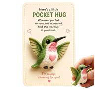 Pocket Animal Hug Inspirational Small Ghost Comforting Support Keepsake | Ghost Pocket Greeting Hug Cards for Men Women Kids Home Office Travel New Year Halloween Holiday (C)