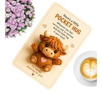 Pocket Animal Hug Inspirational Small Ghost Comforting Support Keepsake | Ghost Pocket Greeting Hug Cards for Men Women Kids Home Office Travel New Year Halloween Holiday (D)