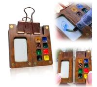 Pocket Artist Watercolour Travel Set, Mini Watercolour Travel Paint set travel Palette with Clip, Portable Mini Watercolor Paint Travel Set for Drawing Gift Art Party Favors (8 Grid)