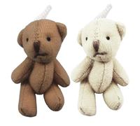 Pocket Bear 2PCS 1/12 Scale Cute Tiny Bears PP Cotton Stuffed Little Bears with Hanging Rope Mini Bear Toys for Dolls House Accessories DIY Xmas Decorations Party Favor Dolls House Accessories