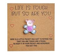 Pocket bear hug, Cute Mini Bear Presented with Cute Card, Positive Gifts for Women Men, Emotional Support Gift for Birthday, Christmas
