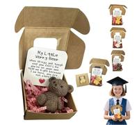 Pocket Bear Hug in a Box,Little Pocket B ear Hug,Mini Plush Be ar in Box,Handmand Emotional Support Crochet Be ar Toys with Positive Cards,Mini Worry Bears with Inspirational Card