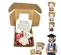 Pocket Bear Hug in a Box,Little Pocket B ear Hug,Mini Plush Be ar in Box,Handmand Emotional Support Crochet Be ar Toys with Positive Cards,Mini Worry Bears with Inspirational Card