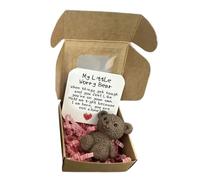 Pocket Bear Hug, Little Worry Bear, Mini Plush Bears | Soft Hug Fabric, Inspirational Support Card | 1 Piece, For Pocket, Purse, Desk And Travel