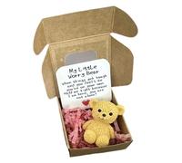 Pocket Bear Hug, Little Worry Bear, Mini Plush Bears | Soft Hug Fabric, Inspirational Support Card | 1 Piece, For Pocket, Purse, Desk And Travel