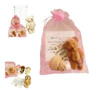 Pocket Bear Hug Mini Worry Plush Bear with Inspirational Card, Worry Bears Hug in a Fabric Bag, Soft Anxiety Relief, Cute Emotional Support Gift for Friends, Women (Coffee color)