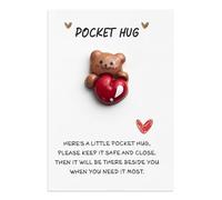 Pocket Bear Pocket Hug Gift - Cute Mini Bear Keepsake with Message Card - Pocket Hugs for Friends, Family, Loved Ones - Sentimental Token for Birthday, Wedding, Long Distance Support